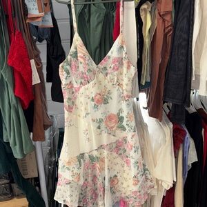 Wild Fable Floral Midi Dress - Cream and Pink